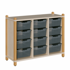 Produktbild Regal mit ErgoTray-Boxen in Stollenbauweise 0908 072 00