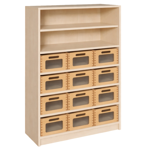 Produkt Bild Korpus-Regal mit Materialk&auml;sten und offenen F&auml;chern 
