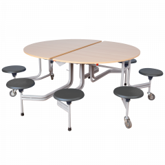 Produktbild Spaceflex 2.0 Klapptisch mit integrierten St&uuml;hlen, rund, Vollkernplatte "PowerSurf" TC-08R-69-V-AN