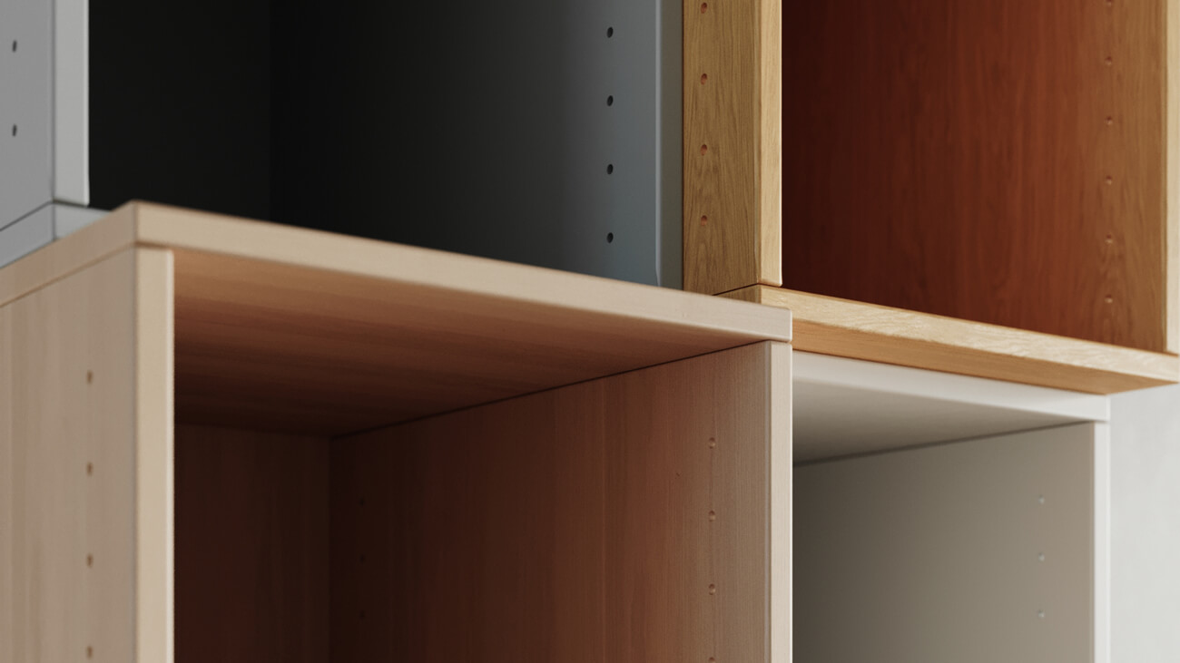 EVO180 Regale in verschiedenen Tiefen