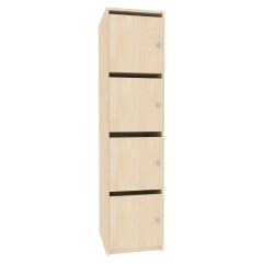 Produktbild Schlie&szlig;fachschrank, 4 abschlie&szlig;bare F&auml;cher & Briefschlitz SFS 4B/4 R