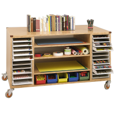 Produktbild Bastelwagen mit 24 DIN-A4 Schubladen, 3 Einlegeb&ouml;den, 5 kleinen Materialboxen WF 2