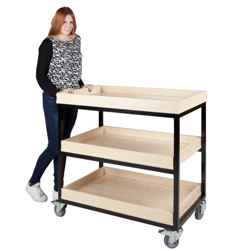 Produkt Bild Vorbereitungswagen mit 3 Ablageb&ouml;den, fahrbar VW 41