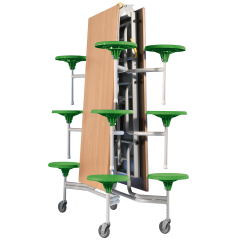 Produktbild Spaceflex 2.0 Klapptisch mit integrierten St&uuml;hlen, Schichtstoffplatte, rechteckig 