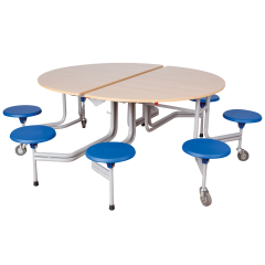 Produktbild Spaceflex 2.0 Klapptisch rund mit 8 integrierten St&uuml;hlen, Vollkernplatte "PowerSurf" 