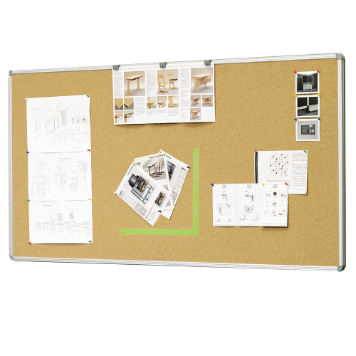 Produkt Bild Korkwandtafel KT aus Naturkork, mit Aluminiumrahmen KTA 96