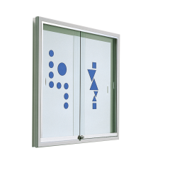 Produktbild Informationsvitrine V9 aus Premium Stahlemaille mit Whiteboardr&uuml;ckwand 