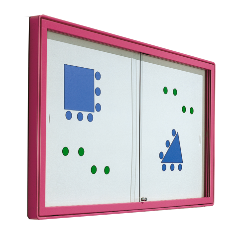 Produkt Bild Informationsvitrine W1 mit wei&szlig;er Whiteboardr&uuml;ckwand 