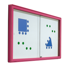 Produktbild Informationsvitrine W1 mit wei&szlig;er Whiteboardr&uuml;ckwand 