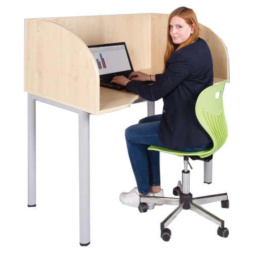 Produkt Bild Arbeitstisch mit Sichtblende und K&ouml;rperausschnitt 