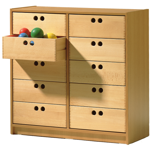 Produkt Bild Werkraumregal WK14 mit 10 Holzk&auml;sten HK 6 WK 14