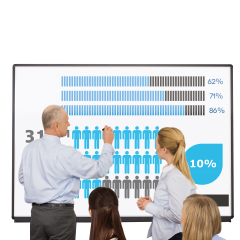 Produktbild Projektionstafel mit Ablageleiste, Serie PTM, mattwei&szlig; PTM1912