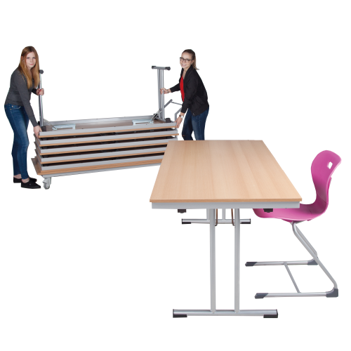 Produkt Bild Klapptisch mit Melaminplatte, ABS Kante und pulverbeschichtetem Stahlgestell 