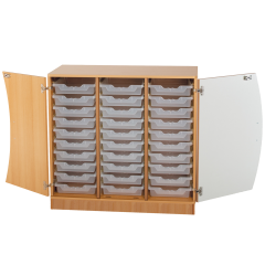 Produktbild Unterschrank mit Wellent&uuml;ren, 30 flache ErgoTray Boxen 