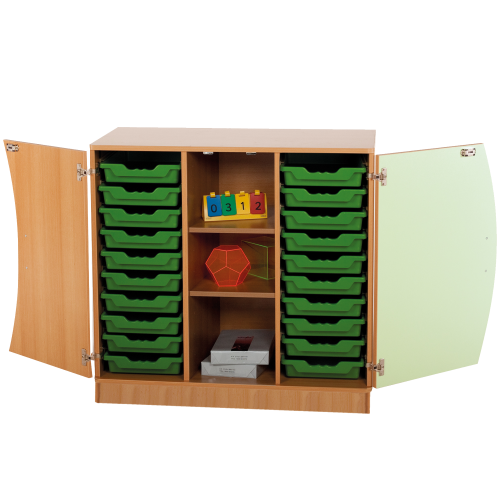 Produkt Bild Unterschrank mit Wellent&uuml;ren, 20 flache ErgoTray Boxen & 2 Einlegeb&ouml;den 