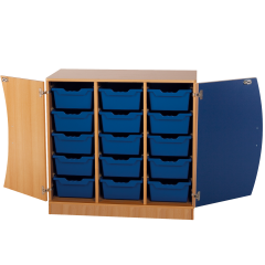 Produktbild Unterschrank mit Wellent&uuml;ren, 15 hohe ErgoTray Boxen 