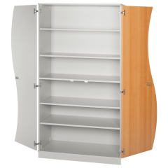 Produktbild Hochschrank mit Wellent&uuml;ren, 5 Einlegeb&ouml;den 