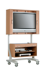 Produktbild TV Wagen, TV Rack f&uuml;r Fernseher bis 55 Zoll 130 x 92 cm, mit Unterschrank SCL-U-GB