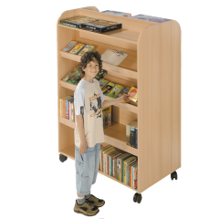 Produktbild B&uuml;cherregal mit 10 Ablagefl&auml;chen, fahrbar FBWB