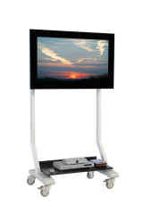 Produktbild TV Wagen, TV Rack f&uuml;r Fernseher bis 70 Zoll mit schwarzer Ablage SCM-AF