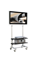 Produktbild TV Wagen, TV Rack f&uuml;r Fernseher bis 50 Zoll mit 2 Ablagen SC70-B2F