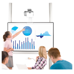 Produktbild Whiteboard deluxe 130 Tafel, manuell h&ouml;henverstellbar, zur Wandmontage mit Kontergewichten 