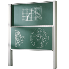 Productimage Zweifl&auml;chige Pylonentafel Schultafel aus Premium Stahlemaille, Serie PY2 E
