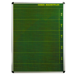 Productimage Plantafel mit Personalplan und Stundenraster aus beschreibbarer Premium Stahlemaille, gr&uuml;n