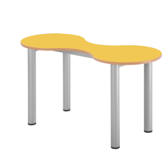 Produktbild Kleeblatt Zweiertisch Sch&uuml;lertisch mit Melaminplatte, h&ouml;henverstellbar 