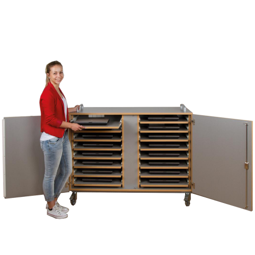 Produkt Bild Laptopwagen mit 16 Teleskopausz&uuml;gen, fahrbar LTLP 16Z