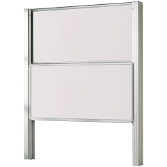 Produktbild Whiteboard zwei fl&auml;chige Pylonentafel aus Stahl, Serie PY2 ST, wei&szlig; 