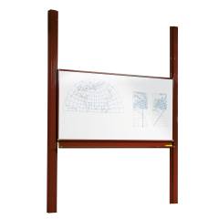 Produktbild Whiteboard Pylonentafel mit einer Tafelfl&auml;che aus Premium Stahlemaille, Serie PY1 E, wei&szlig; 