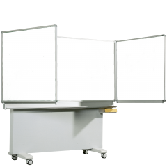 Produktbild Whiteboard Klappschiebetafel aus Premium Stahlemaille, Serie ME, wei&szlig; 