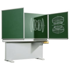 Productimage Klappschiebetafel, Schultafel aus Stahl, Serie MST, gr&uuml;n