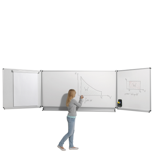 Produkt Bild Whiteboard Wandklapptafel aus Stahl, Serie KLST, wei&szlig; KL 152STW