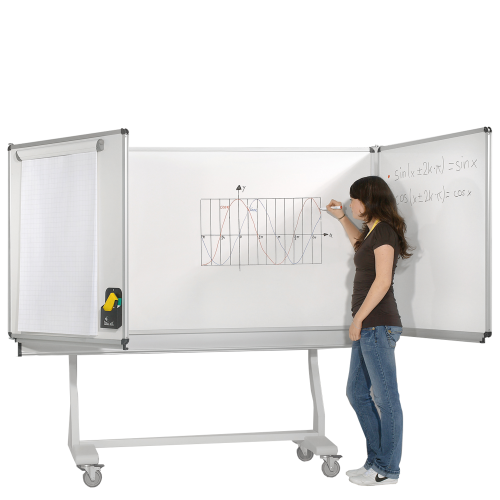 Produkt Bild Freistehende Klapptafel aus Stahl, Whiteboard, Serie KLST in wei&szlig; KL R150STW