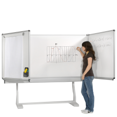 Productimage Freistehende Klapptafel aus Stahl, Whiteboard, Serie KLST in wei&szlig;