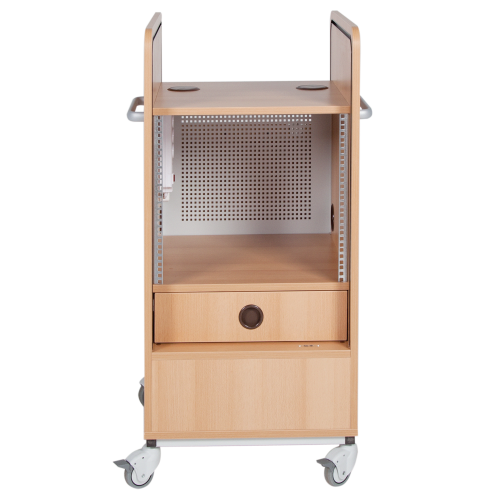 Produkt Bild Mediencenter "Royal+", f&uuml;r 19" Ger&auml;te, 19", 9 HE, mobiles Rack mit Rollo MCR-R19