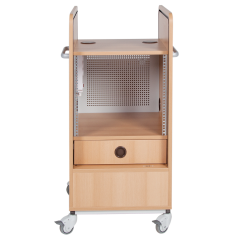 Produktbild Mediencenter "Royal+", f&uuml;r 19" Ger&auml;te, 19", 9 HE, mobiles Rack mit Rollo MCR-R19