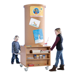 Produktbild Mobile Kork-Litfa&szlig;s&auml;ule mit 2 Regalen KLS-2R