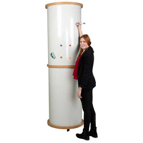 Produkt Bild Mobile Litfa&szlig;s&auml;ule mit Whiteboardoberfl&auml;che, Schultafelstahl, wei&szlig; 