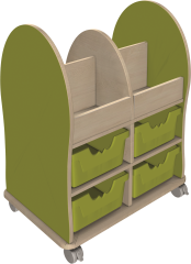 Produktbild Leseratte Maxi mit 4 F&auml;chern und 4 Schubladen 