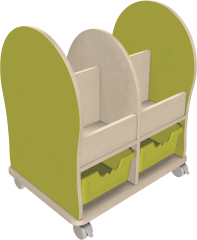 Produktbild Leseratte Midi mit 4 offenen F&auml;chern und 2 Ergo Tray Boxen C2 