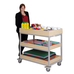 Produktbild Vorbereitungswagen mit 3 Ablageb&ouml;den, 6 F&auml;chern oben, fahrbar VW41-FXL