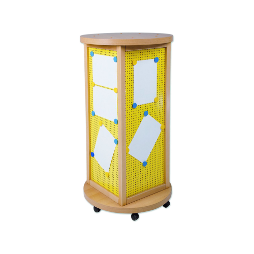 Produkt Bild Litfa&szlig;s&auml;ule, Infos&auml;ule in Quaderform mit Lochblechf&uuml;llung, fahrbar 