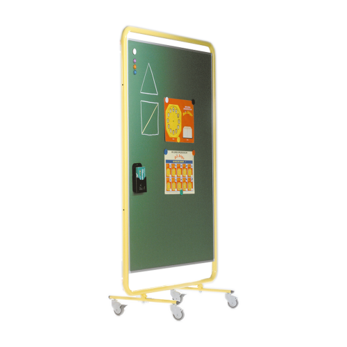 Produkt Bild Fahrbare doppelseitige Pr&auml;sentationswand mit gr&uuml;nen Stahlemaille Schreibfl&auml;chen DMT EG2