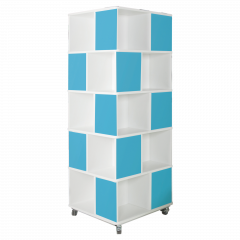 Produktbild B&uuml;cherturm mit offenen F&auml;chern, zweifarbig und fahrbar BT5-2F