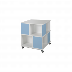 Produktbild B&uuml;cherturm mit offenen F&auml;chern, zweifarbig und fahrbar BT2-2F