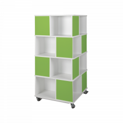 Produktbild B&uuml;cherturm mit offenen F&auml;chern, zweifarbig und fahrbar BT4-2F