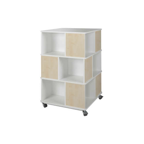 Produkt Bild B&uuml;cherturm mit offenen F&auml;chern, einfarbig und fahrbar BT3-1F